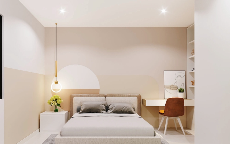 Phòng ngủ sơn màu be ấm