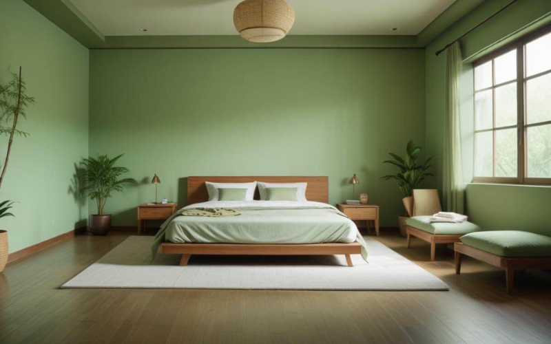 Màu sơn phòng ngủ xanh lá cây