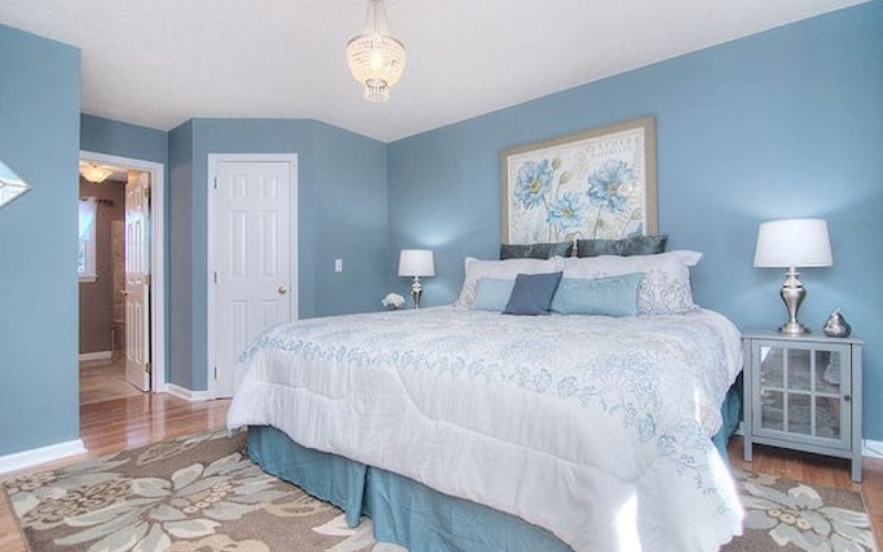 Màu sơn phòng ngủ xanh dương nhạt