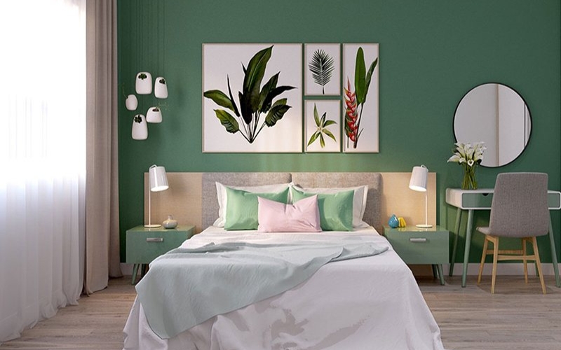 Phối màu Trắng – Xanh Ngọc: Tươi mới, trẻ trung