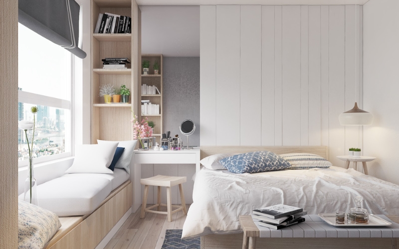 Phối màu sơn nên có sự hài hòa giữa tường, sàn và trần nhà