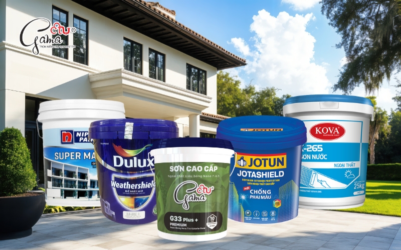So sánh sơn nước ngoại thất gama với cá thương hiệu sơn khác