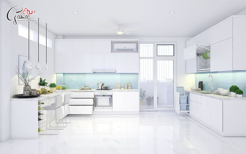 Phối màu cho không gian nhà bếp