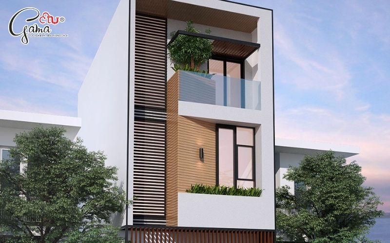 Phối màu sơn cho nhà mặt tiền ống