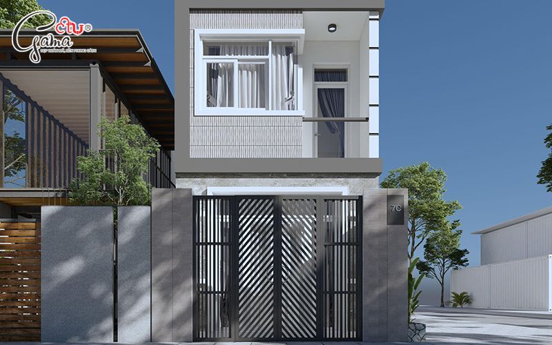 Phối màu trắng – ghi – xám hiện đại