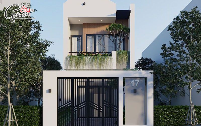 Phối màu cho nhà ống 2 tầng