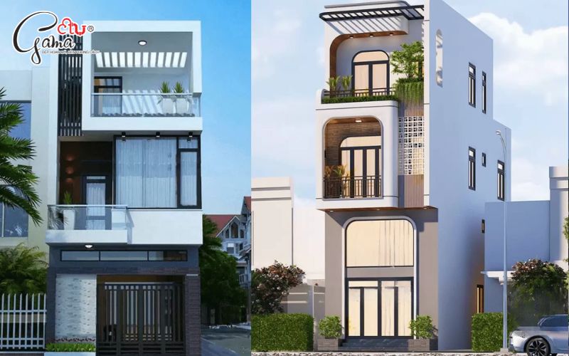 Phối màu cho nhà ống 3 tầng