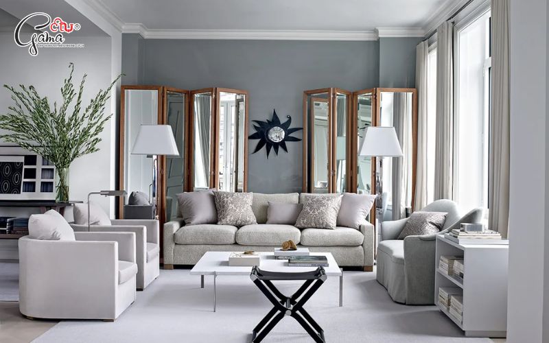 Màu sơn nội thất chủ đạo của năm 2025 - Tông xám ấm – ghi trung tính