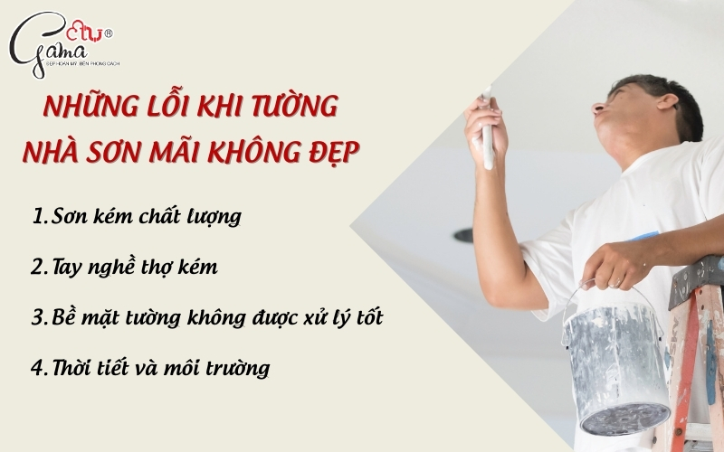 Những lỗi khi tường nhà sơn mãi không đẹp